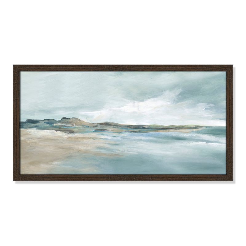Imprimé Sandpoint par Carol Robinson, H 13 po x l 25 po x P 0,75 po, Noyer, Reproduction encadrée sans passe-partout