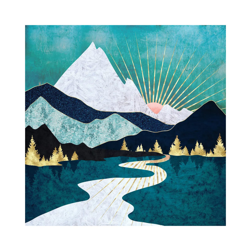 Winter River - Print on Canvas, Wrapped Canvas, 66.04 cm H x 66.04 cm W x 1.91 cm D