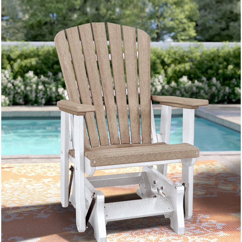 Outdoor Adirondack Chair, Light Brown/White