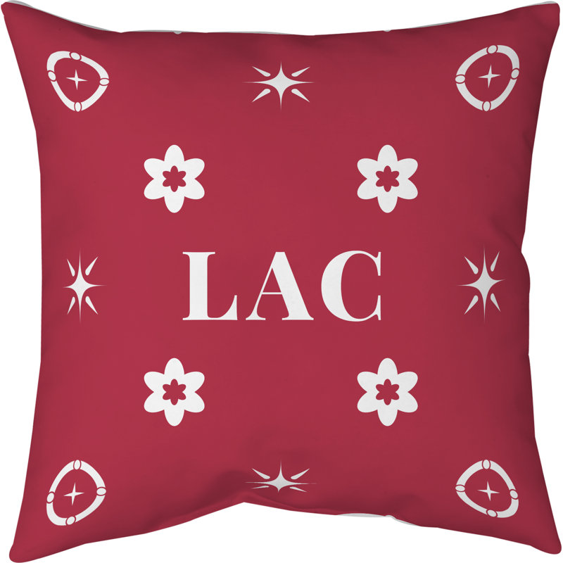 Coussin en coton Los Angeles, Los Angeles Blanc Rouge Blanc, 14 pouces x 14 pouces
