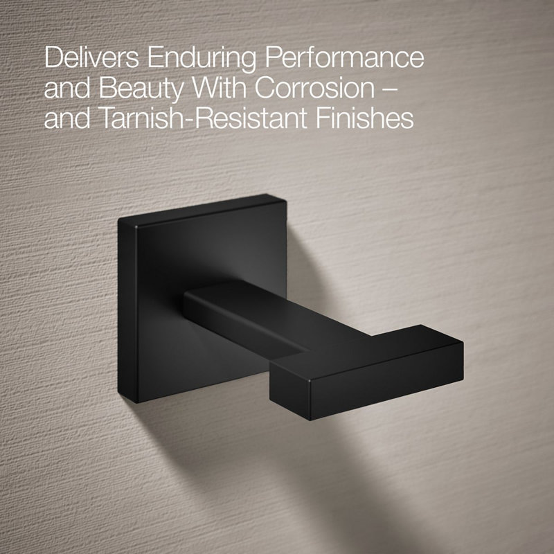 Square Robe Hook, Matte Black