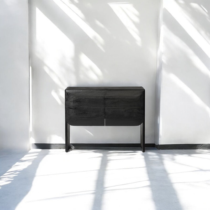 Neascu Solid Wood Standard Accent Cabinet, Black