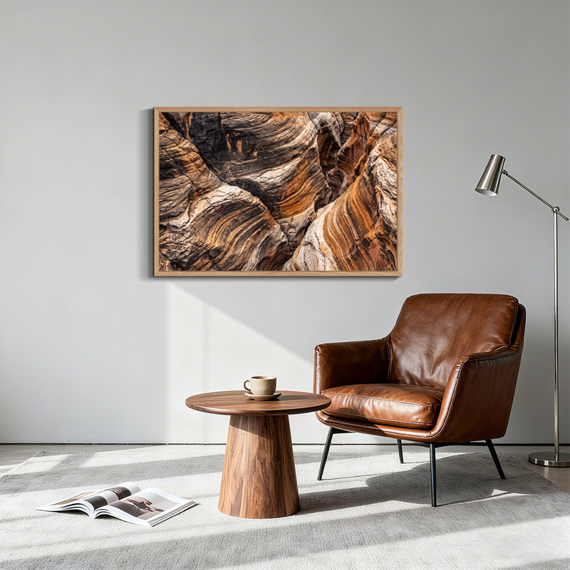«Layered Striated Rock», art mural sur toile Canyon, 36"H x 48"W