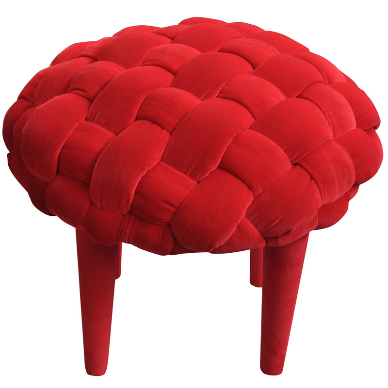 Solid + Manufactured Wood Accent Stool, Red