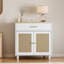 Armoire pour animal de compagnie moderne avec bureau et bac à litière avec tiroirs de rangement en bois blanc