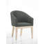 Ensemble de 2 fauteuils demi-tonneau en tissu gris 23 po