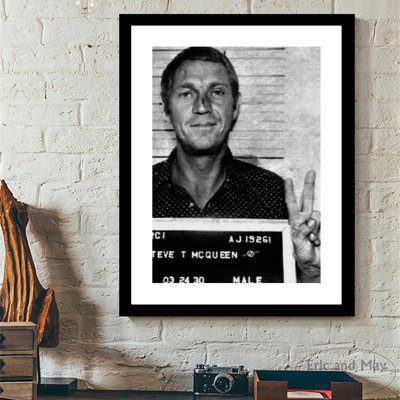 Steve Mcqueen, Mugshot, impression encadrée 14 x 18