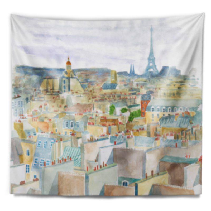 Tapisserie de la ville de paris Cityscape, H 68 po x l 80 po
