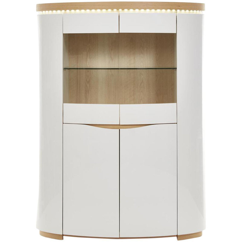 Gregg Display Cabinet, White/Oak 