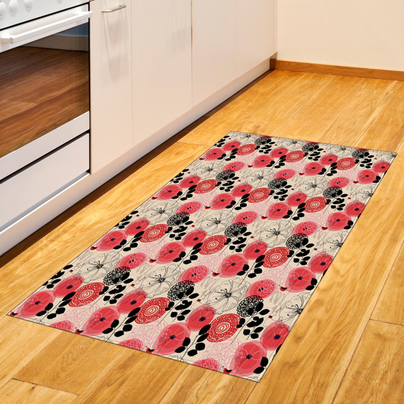 Floral High Density Long Fiber Poly Threads Decorative Area Rug Carpet, Rectangle 2'7" x 5'