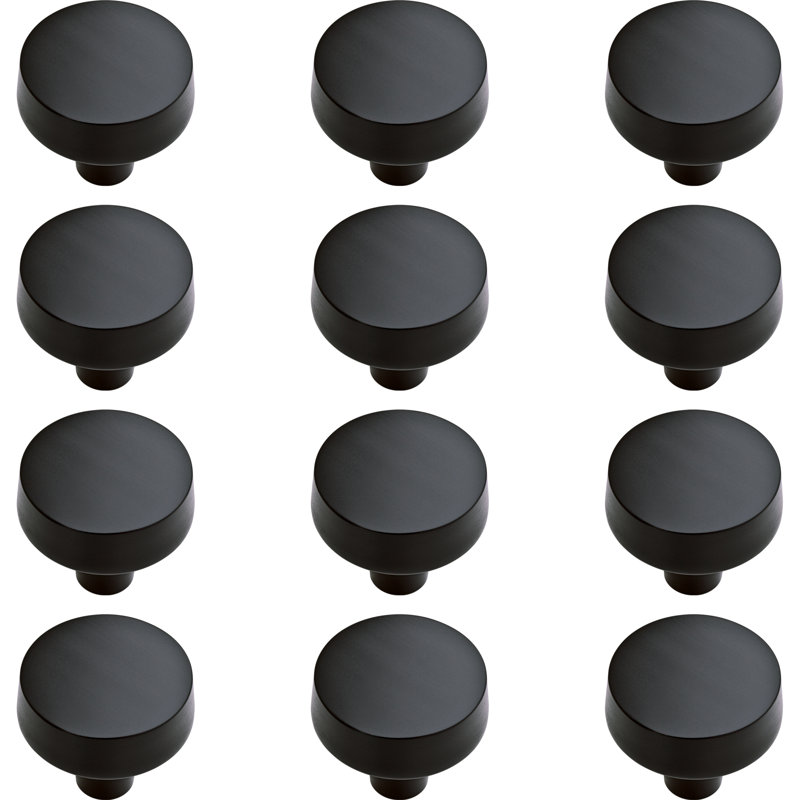 Poignée ronde douce et moderne de 1 3/8 po de diamètre, Noir mat