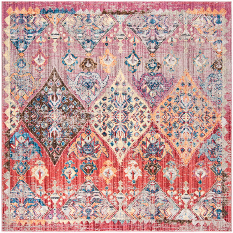 Culross Performance Ikat Rug, Square 7'