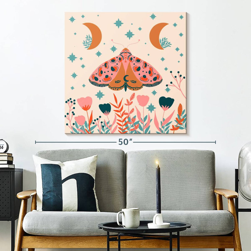 Brampt Moon And Moth, 33'' H x 33'' W