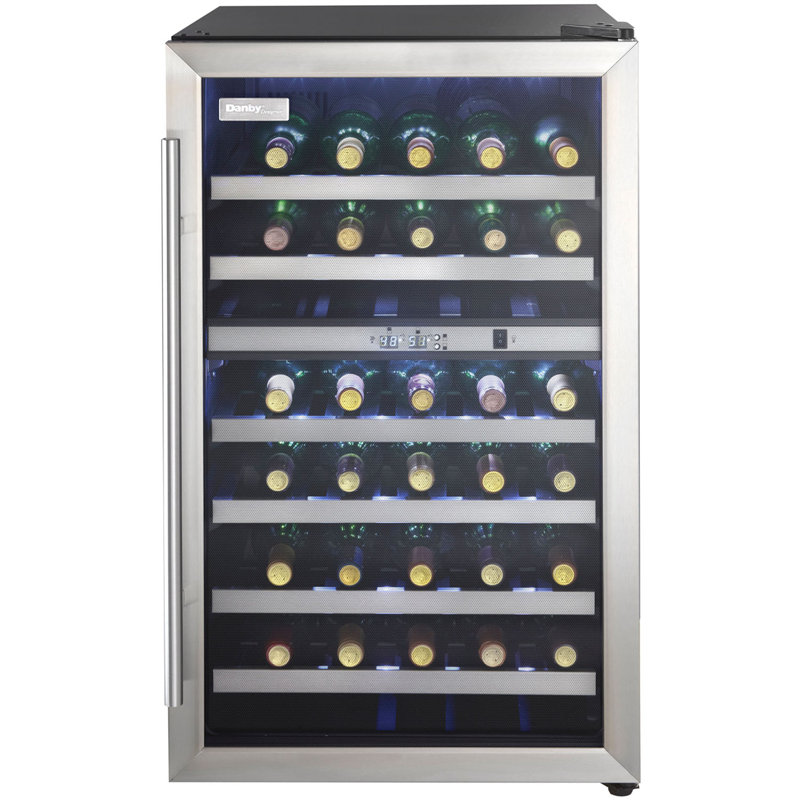 Stainless Steel Dual-Zone 38-Bottle Wine Cooler