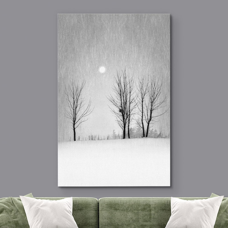 «Black and White Winter Snow Trees» sur, Toile tendue, H 18 po x l 12 po