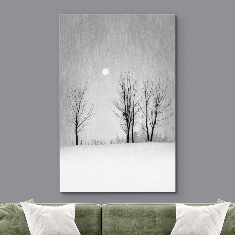 «Black and White Winter Snow Trees» sur, Toile tendue, H 48 po x l 32 po