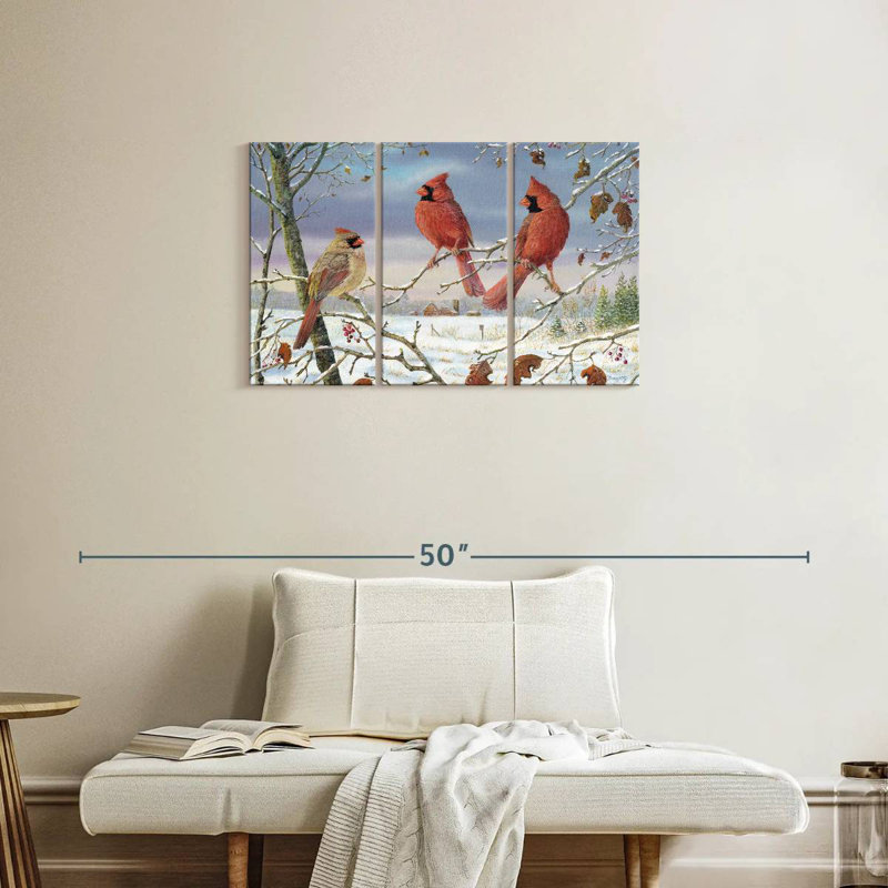 Brampt First Snow Cardinals, 20" H x 33" W
