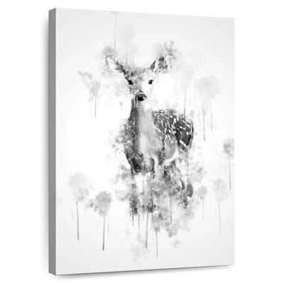 Cerf Brampt noir et blanc