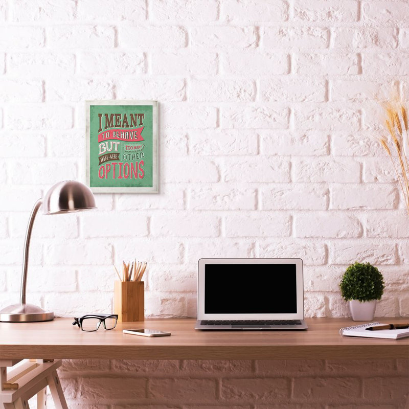 «Too Many Options Funny Word Red Green Design» par Ester Kay - reproduction d'art textuel sur toile, H 15 po x l 10 po