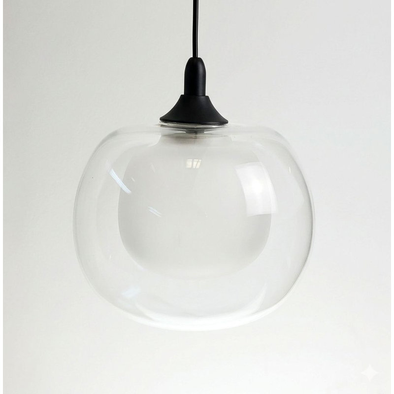 Luminaire sphère suspendu 1 lumières simple Mission, Noir