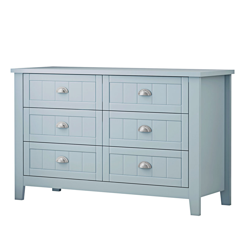 Commode d'appoint en bois avec tiroirs Chatillon, Bleu / gris
