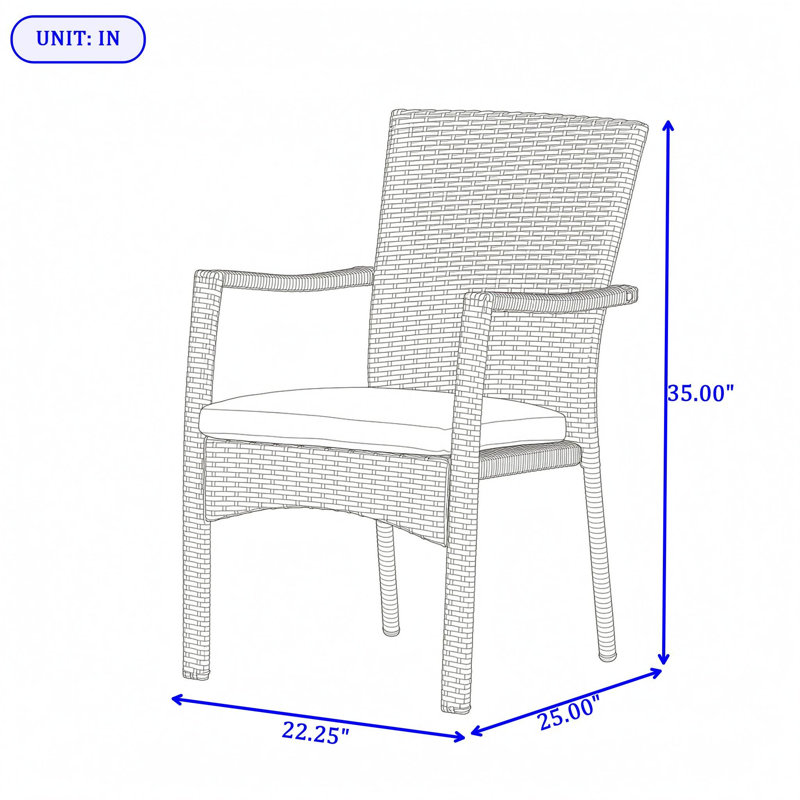 Chaise de jardin en osier avec coussin