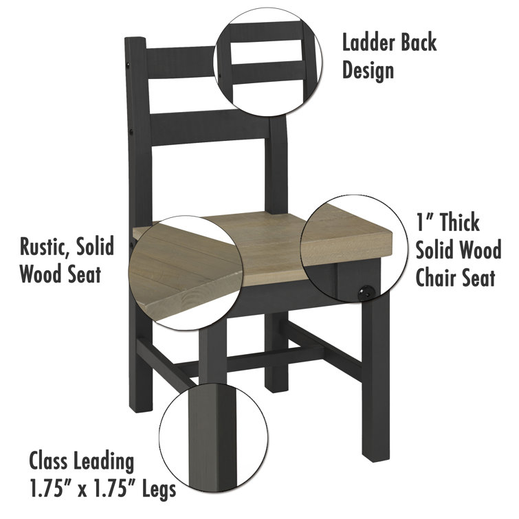 6 - Person Pine Solid Wood Solid Wood Top Trestle Dining Set