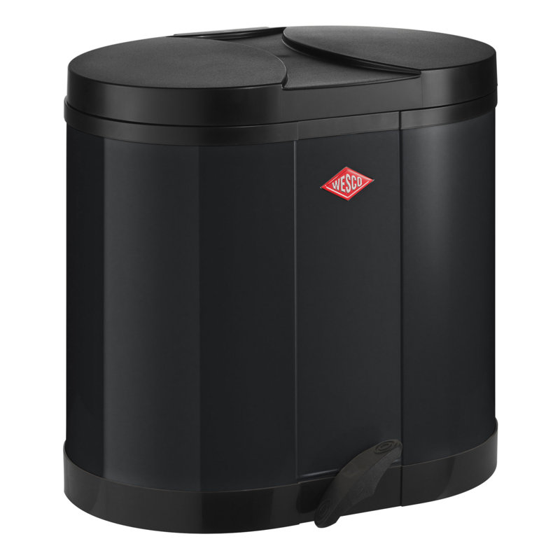 Step On Multi-Compartment Rubbish & Recycling Bin - 30L, Black