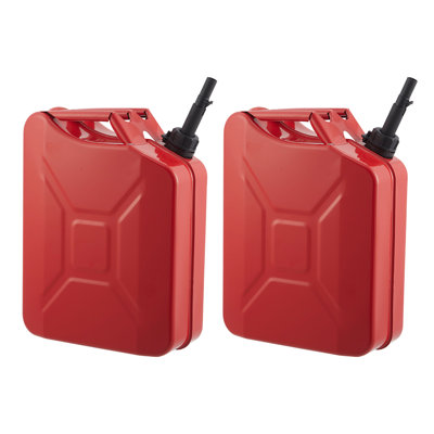 Bidon d'essence en métal de 20 L, bidon de 5,3 gallons avec tube, capuchon d'étanchéité et poignée de confort, débit de 6 L / min, résistant à la rouille pour la voiture, la moto, le VTT et l'UTV