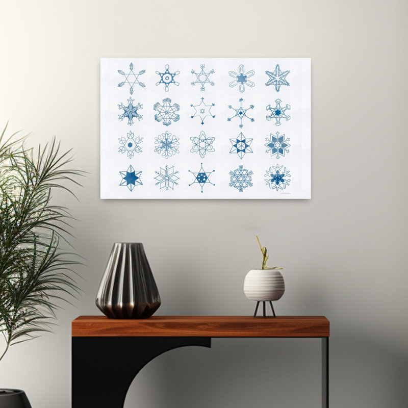 Devine Design 2, art abstrait contemporain hivernal, H 16 po x l 24 po
