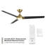 Ventilateur de plafond 60 po à 3 pales avec télécommande DEL et ensemble d'éclairage inclus-83109188