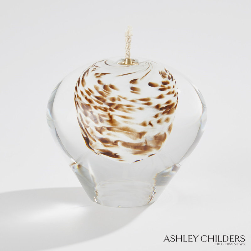 Daphne Oil Candle-Brown Spots-Sm, 5.25" H x 5.5" W x 5.5" D