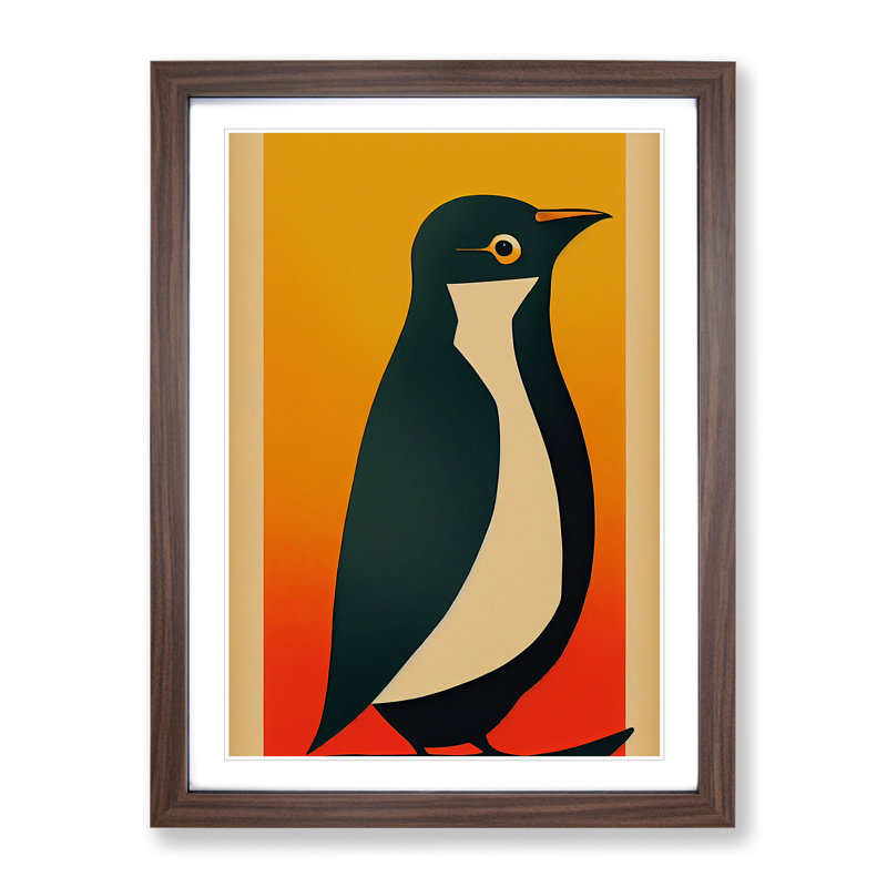 Penguin Abstract No.6 - Single Picture Frame Print, 34cm H x 25cm W x 2cm D, Walnut Framed