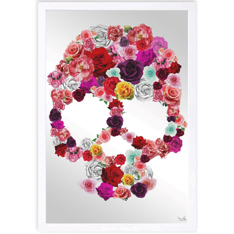 Feminine Flower Skull Print, 25.5" H x 17.5" W 