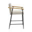 Tabouret de comptoir Mid-Century moderne avec structure en fer et accoudoirs en bois (ensemble de 2)-1976240990