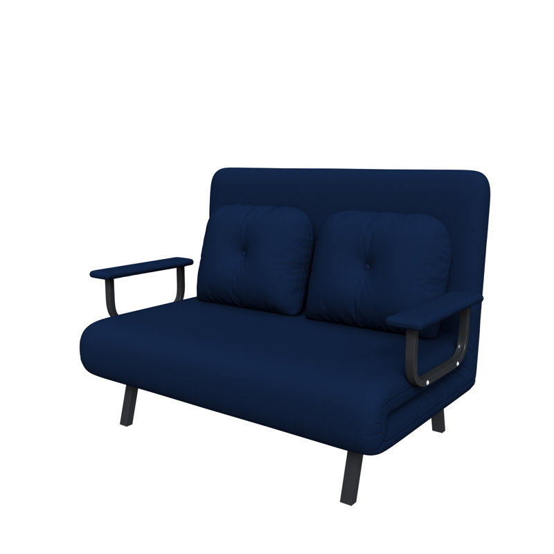 46" Wide Folding Sofa Bed 5-in-1 Convertible Chair For Two - 5-position Adjustable Backrest With Pillow, Space-saving Sleeper For Living Room, Bedroom & Office (71.6"w X 46"d)