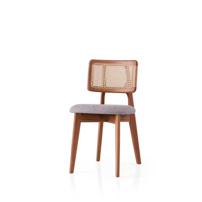 Modern Scandinavian Chair, Oak & Light Gray, 16.9 x 31.5 x 18.3 inches | 100% Beech Wood Frame, 100% Plywood Seat | Ergonomic Design, 175 lbs Capacity, Stylish Home or Office Furniture, Perfect for Any Space