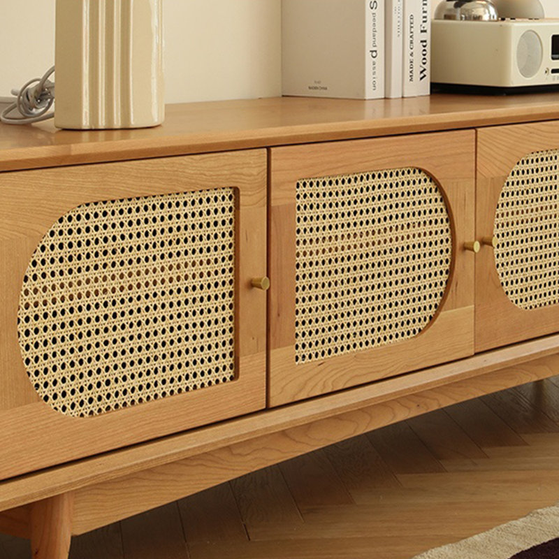 Meuble télé moderne en rotin simple, 70.87"