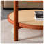 Table basse moderne en bois massif à double couche, plateau de table en verre artisanal, matériau de la deuxième couche: rotin PE, structure en bois massif. 34,64 po x 34,64 po x 17,7 po