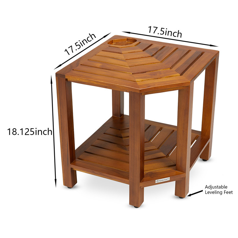 17.5'' W Teak Corner Shower Bench