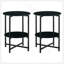 Ensemble de 2 pièces (noir) table de bout en verre trempé, table basse ronde pour bureau de chambre à coucher