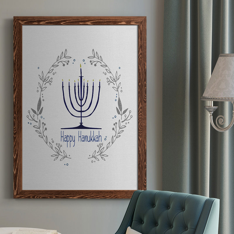 Gribbin «Happy Hanoukka II», reproduction d'art sur toile, H 37,5 po x l 27,5 po x P 1 po, Érable