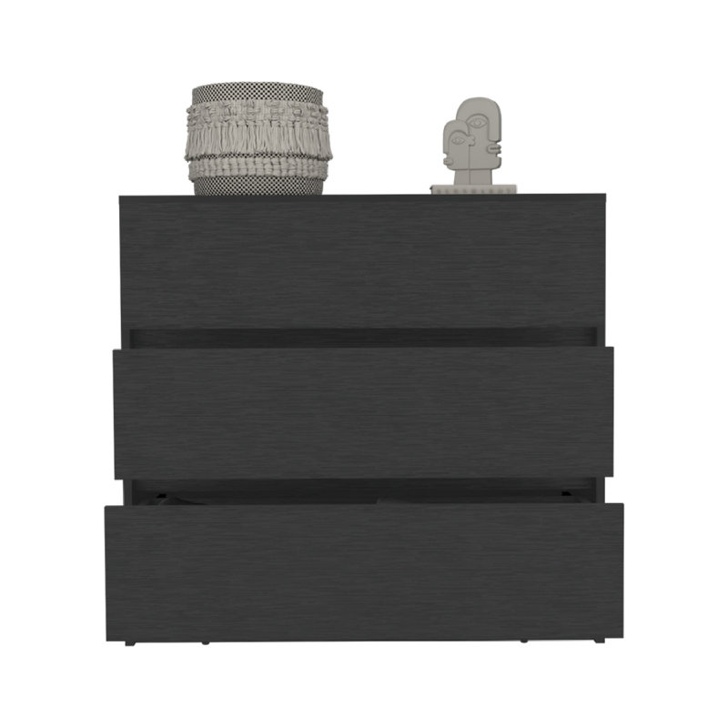 Commode moderne à trois tiroirs, Noir