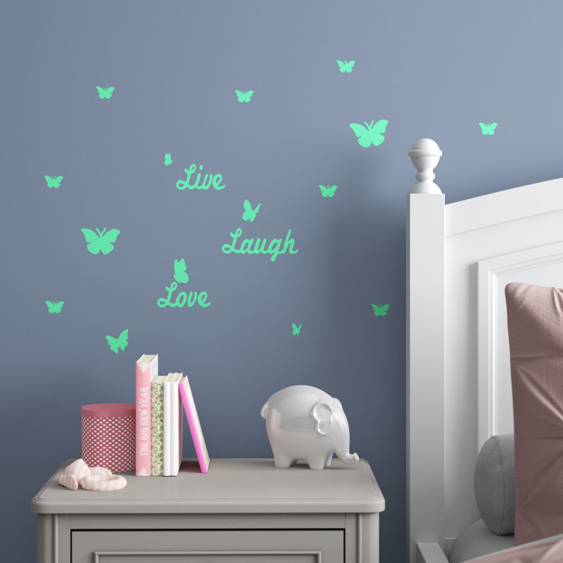Adhésif décoratif papillon et brillant love love Shortwood