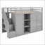 Lit mezzanine fonctionnel avec 3 tablettes