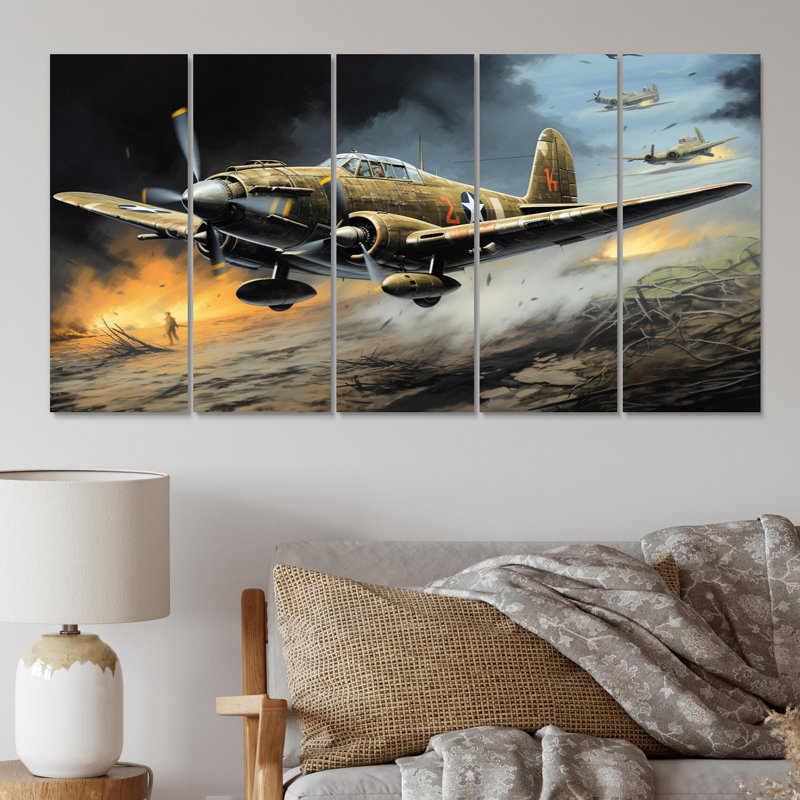 Vieux avion militaire pendant la Seconde Guerre mondiale - Art militaire sur toile