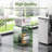 Acrylic Record Player Table with Storage Shelf, Clear Side Table Nightstand-474668731-530379834
