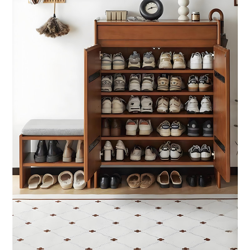 Armoire de rangement à chaussures à double porte grande capacité