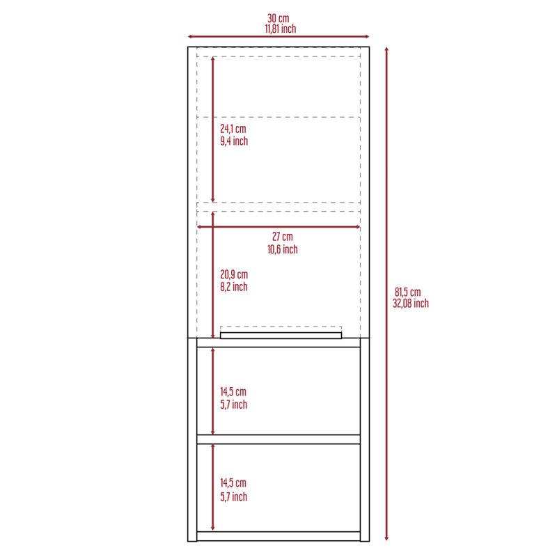 Kingston Rectangle 2-Shelf Medicine Cabinet  White, White