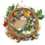 Couronne de 61 cm (24 pouces) d'hortensias et de roses rouges, oranges et jaunes, fausse couronne décorative toutes saisons